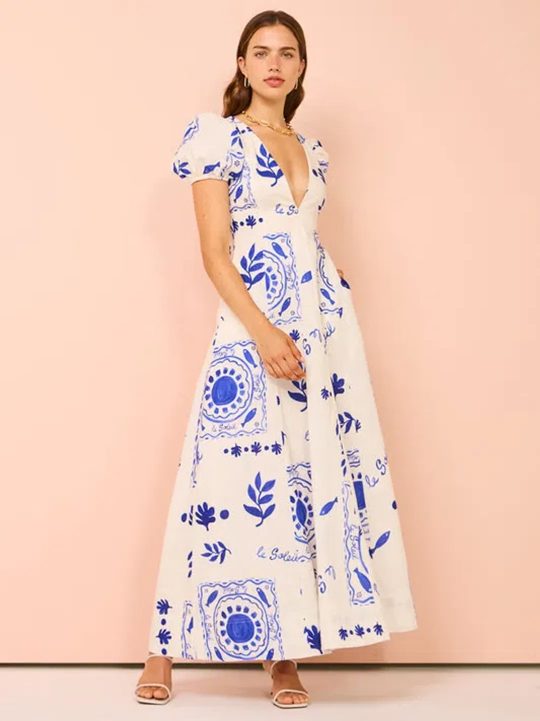 By Nicola Wavy Maxi Dress in Le Soleil Size 14 for rent on The Volte - main image
