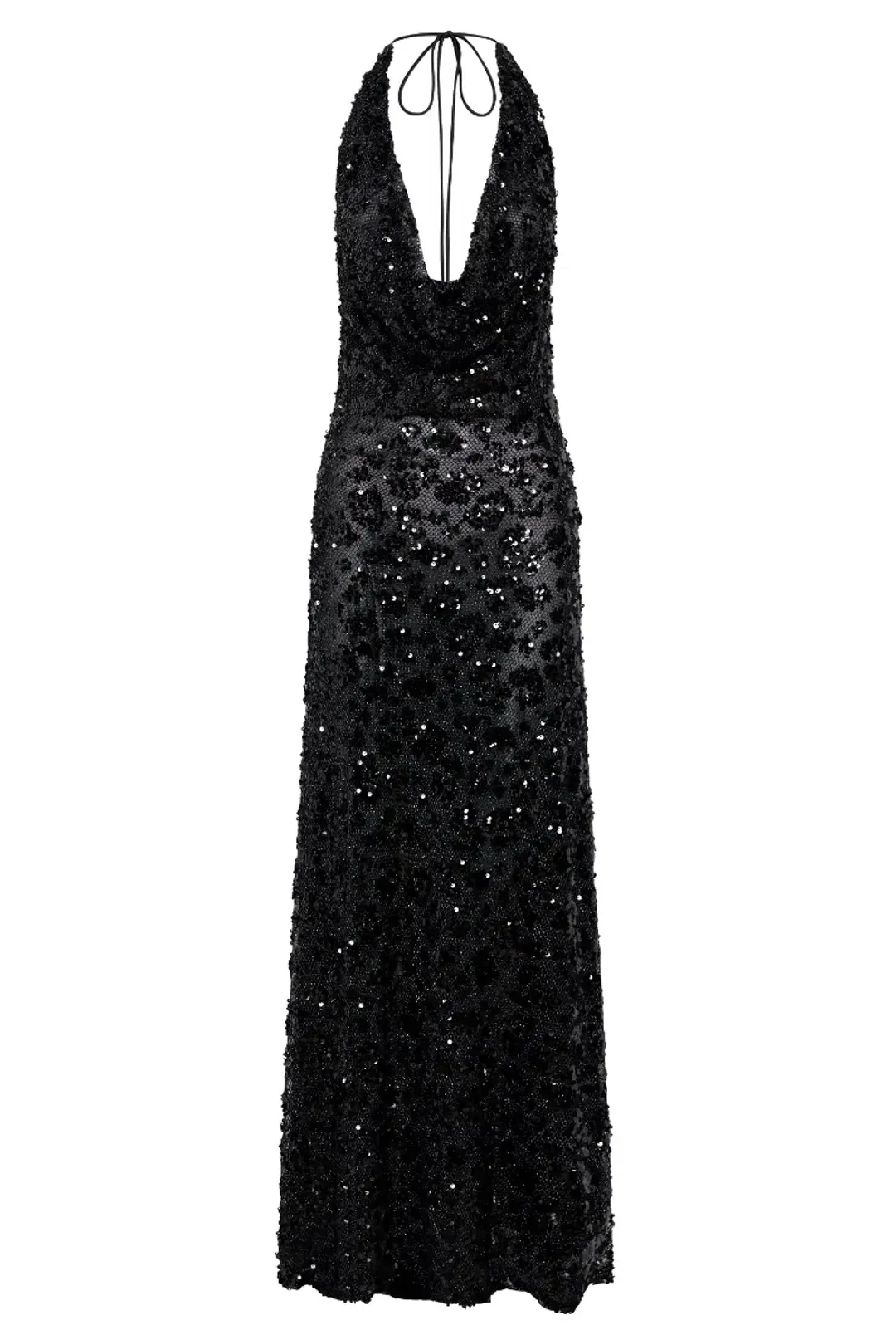 Meshki Nicola Maxi Dress Black Sequin Size S / AU 8 for rent on The Volte - main image
