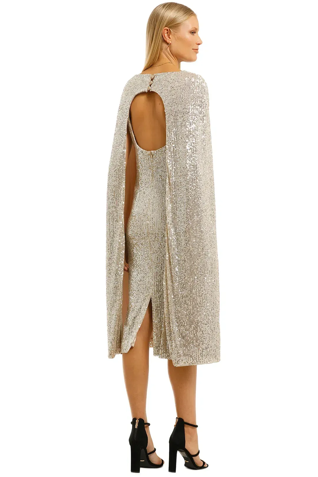 Trelise Cooper This Changes Everything Midi Dress in Champagne Sequin Size 14 for rent on The Volte - main image