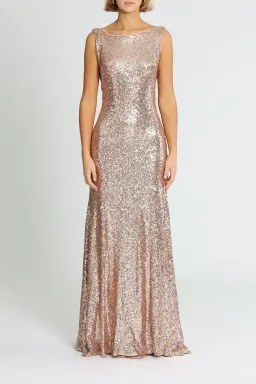 Theia Gemma Gown in Rose Gold Size 14 for rent on The Volte - image 1