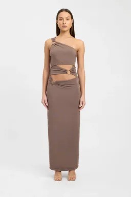 Kookai Sam Maxi Dress Walnut Brown Size 34 / AU 6 for rent on The Volte - image 1