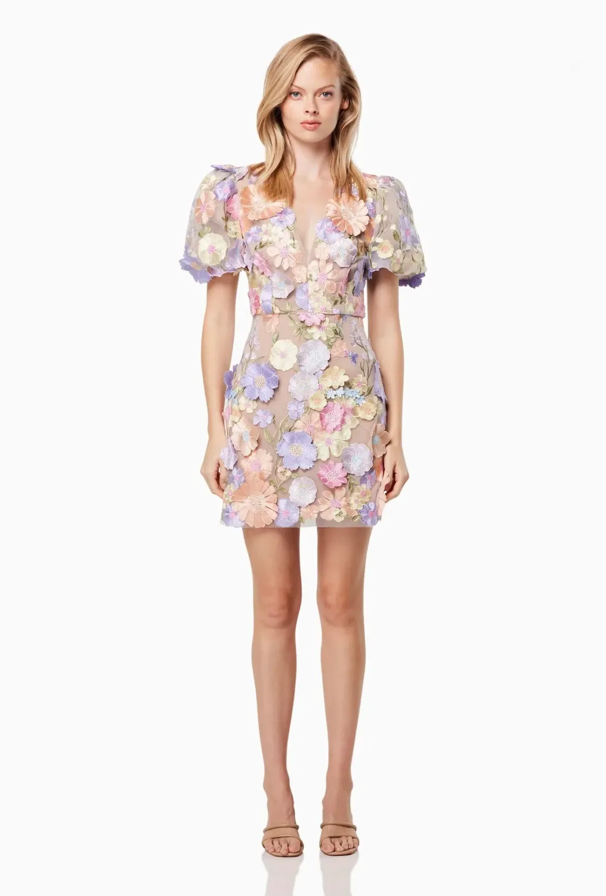 Elliatt Anthea 3D Lace Mini Dress Floral Size S / AU 8 for rent on The Volte - main image