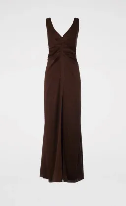 Scanlan Theodore Silk Jacquard Gown Chocolate Brown Size 12  for rent on The Volte - image 5