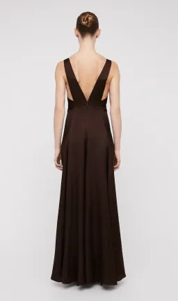 Scanlan Theodore Silk Jacquard Gown Chocolate Brown Size 12  for rent on The Volte - image 3