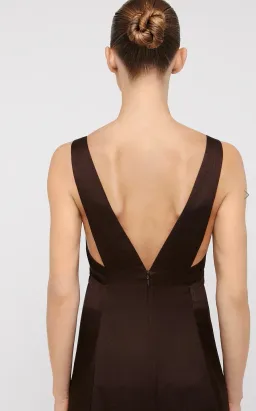 Scanlan Theodore Silk Jacquard Gown Chocolate Brown Size 12  for rent on The Volte - image 4