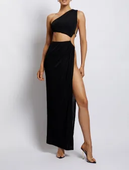 Meshki Paige Ruched Side Cut Out Maxi Dress in Black Size S / AU 8  for rent on The Volte - image 6