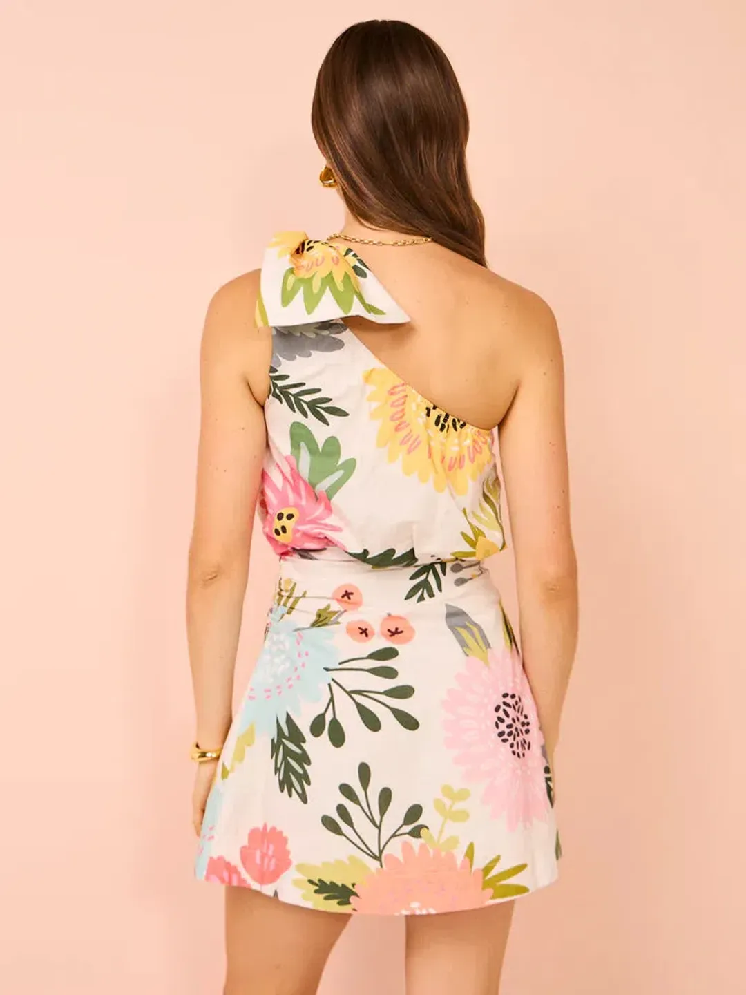 By Nicola Amelie One Shoulder Mini Dress In Potpourri Size 10  for rent on The Volte - main image