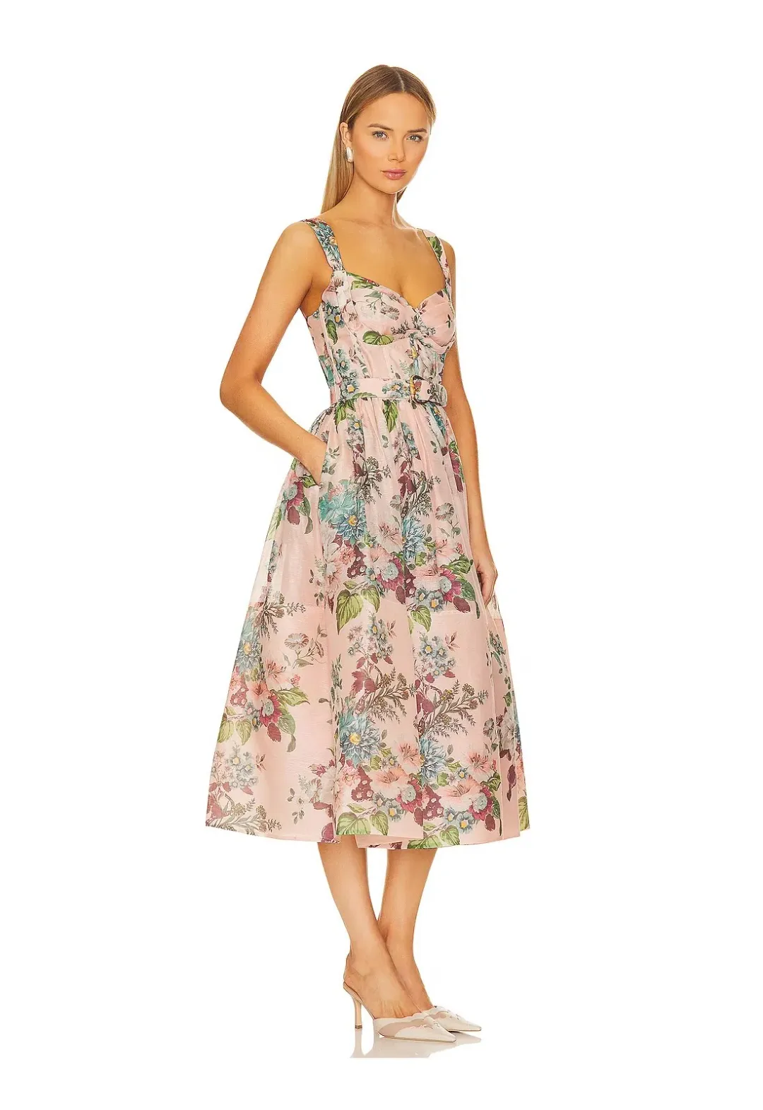 Zimmermann Matchmaker Midi Dress Floral Size 3/ AU 14 for rent on The Volte - main image