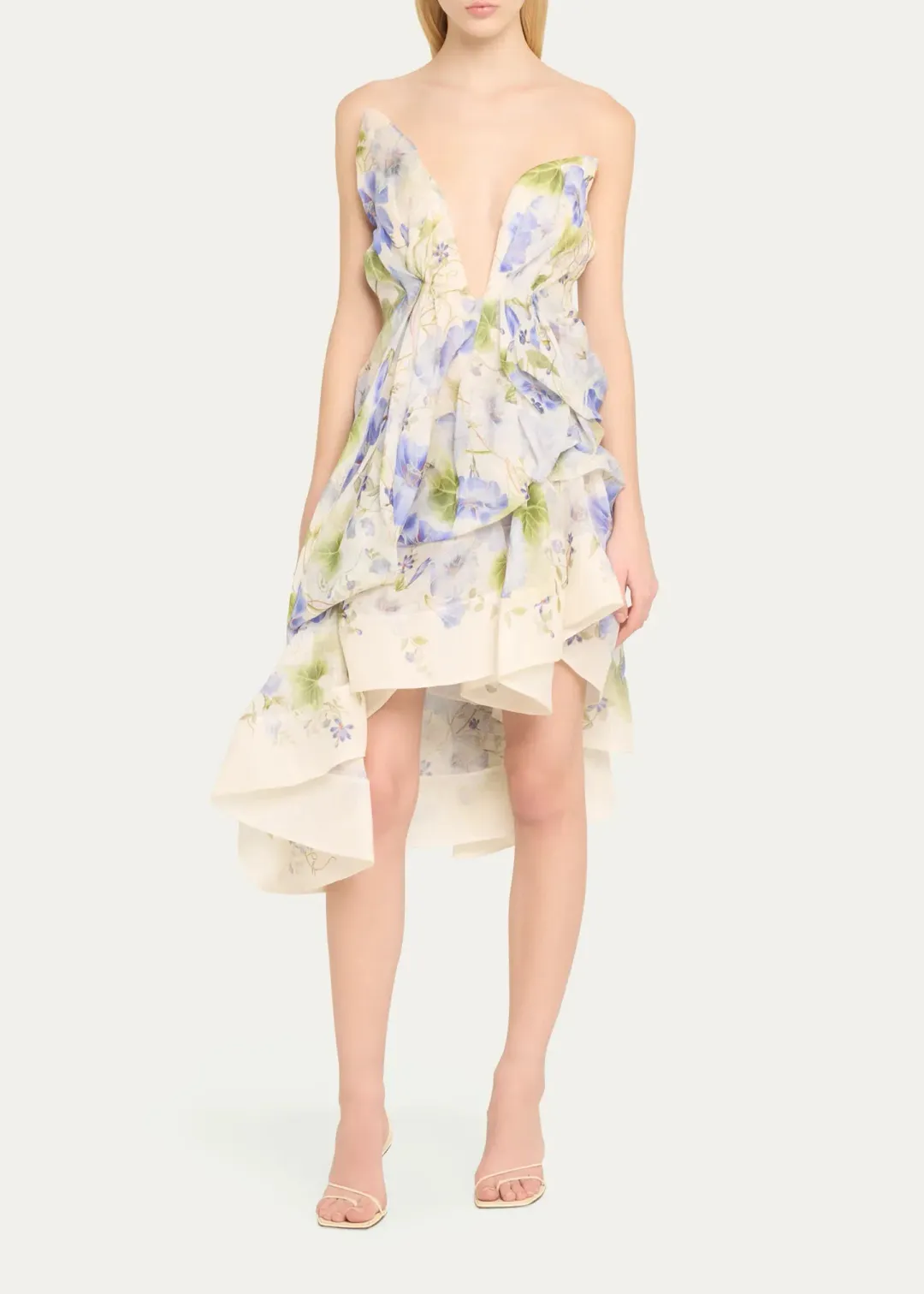 Zimmermann Natura Draped Mini Blue Floral Size 1 / AU 10  for rent on The Volte - main image