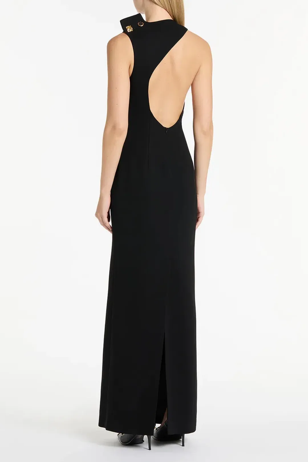 Carla Zampatti Crepe C Back Gown Black Size 6  for rent on The Volte - main image