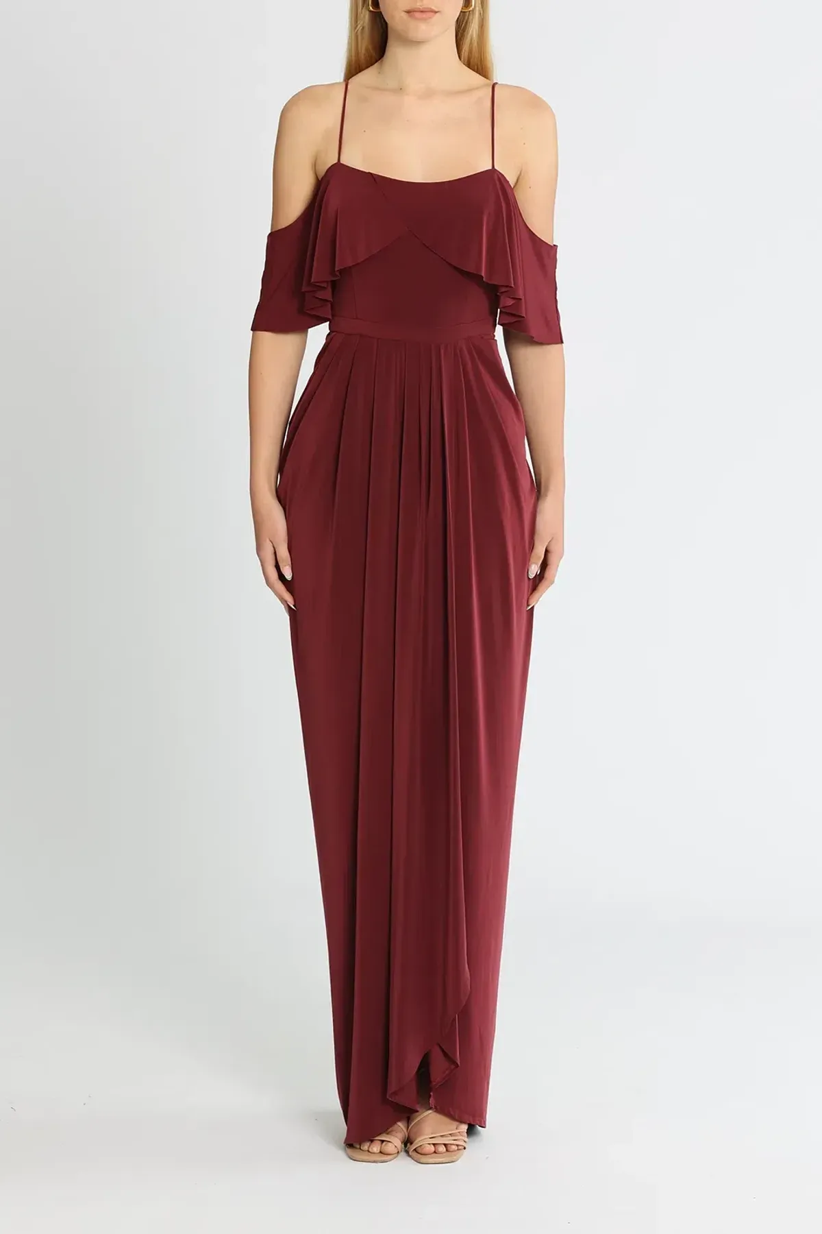 Tania Olsen Arianna Gown in Wine Size 10 for rent on The Volte - main image