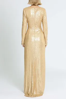 Tadashi Shoji Angelique Drape Gown Gold Size 16 for rent on The Volte - image 3