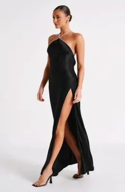 Meshki Louise Diamante Rope Maxi Dress in Black Size 8 for rent on The Volte - image 2