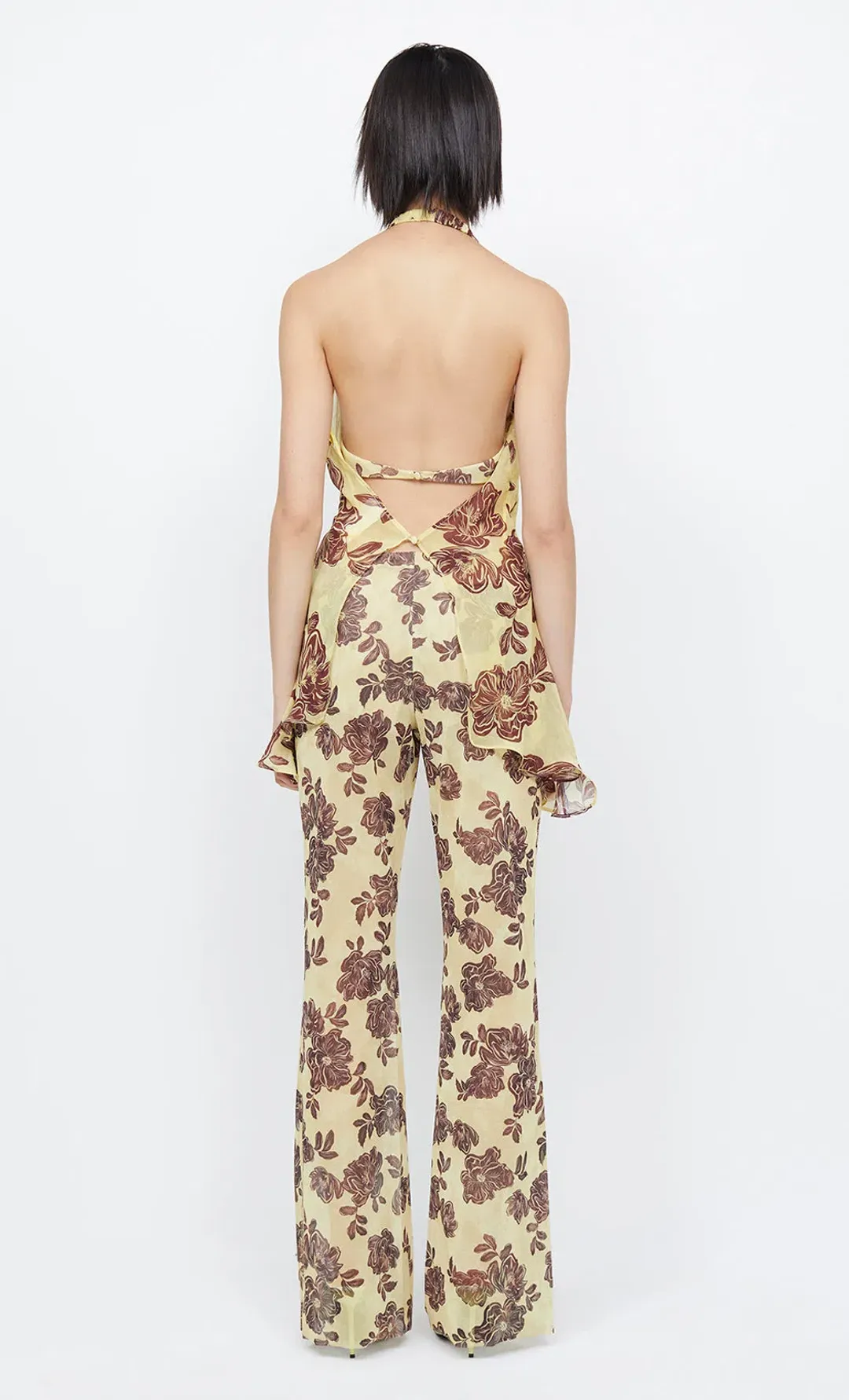 Bec & Bridge Malibu Bay Halter in Size 8 and Priya Pant in Size 10 Citrus Plum Floral   for rent on The Volte - main image