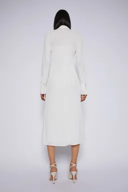 Scanlan Theodore Drape Gold Trim Dress White Size 10 for rent on The Volte - image 2