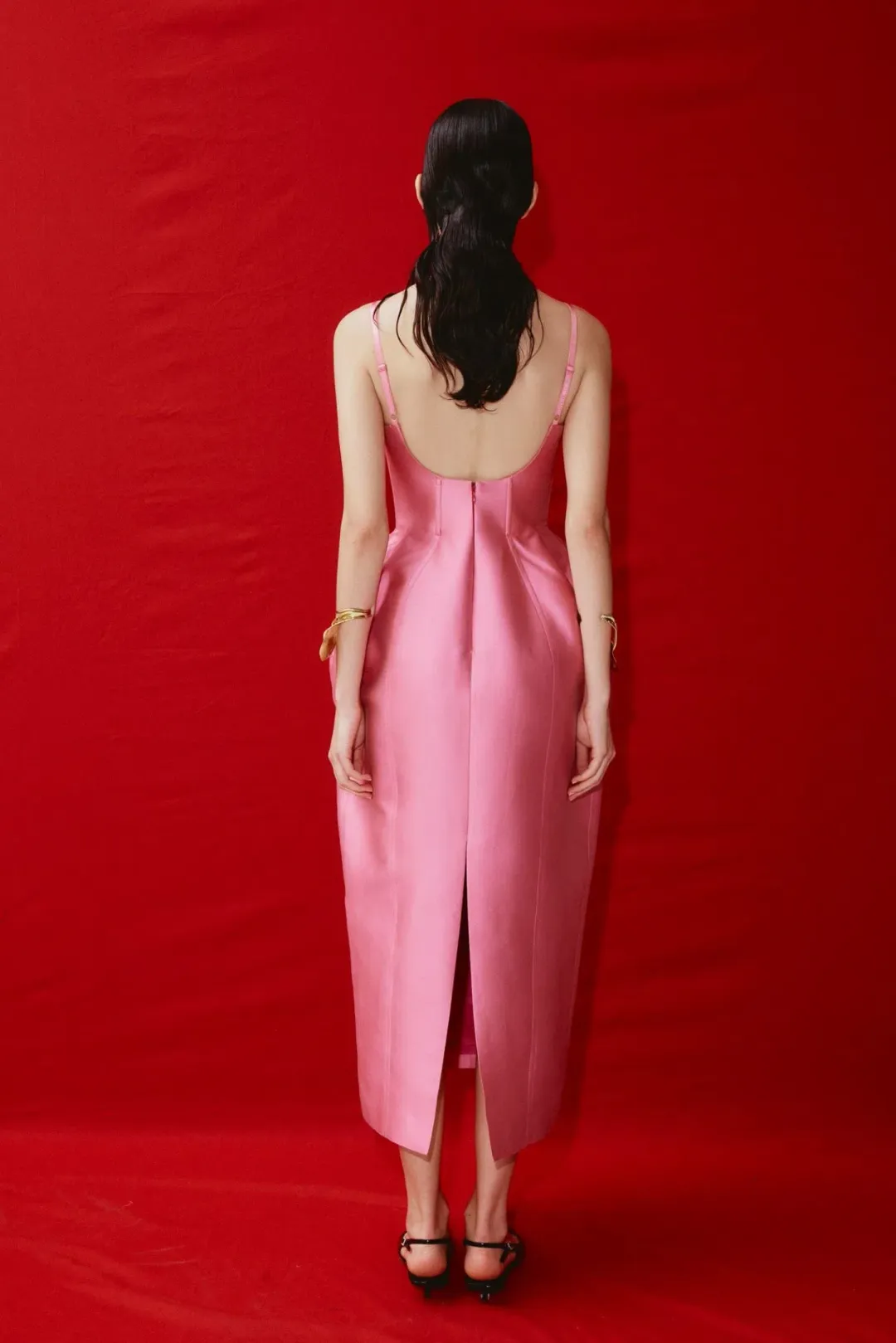 Alemais Priscilla Sculpt Midi Dress Pink Size 10 for rent on The Volte - main image