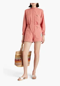 Zimmerman Appliquéd Cotton Playsuit Pink Size 4/ AU 16 for rent on The Volte - image 1