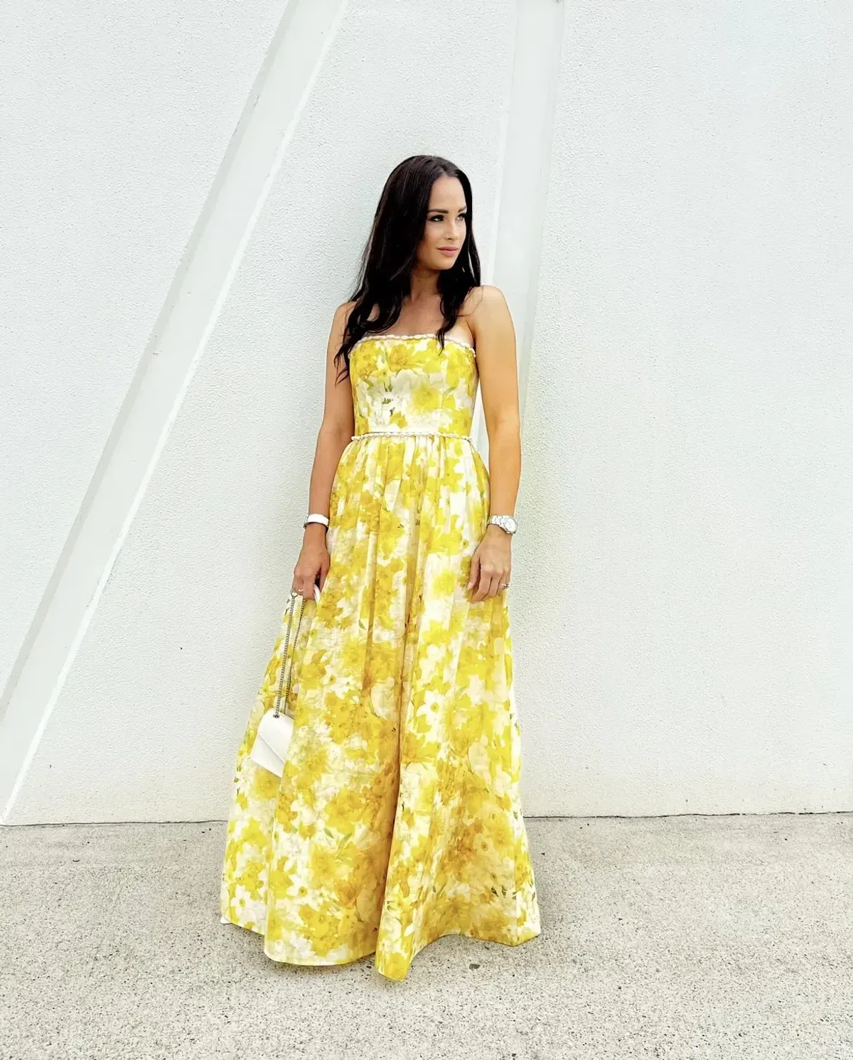 Zimmermann Wonderland Shell Embellished Silk Blend Gown Yellow Size 3 / AU 14 for rent on The Volte - main image