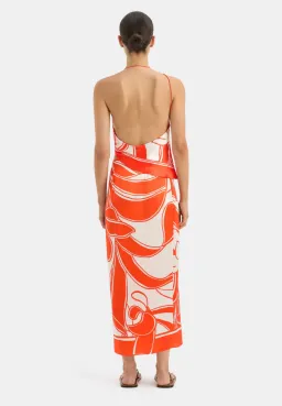 Sir the Label Ramona Asymmetric Top and Wrap Skirt Set Orange Print Size 0P/ AU 6 for rent on The Volte - image 2