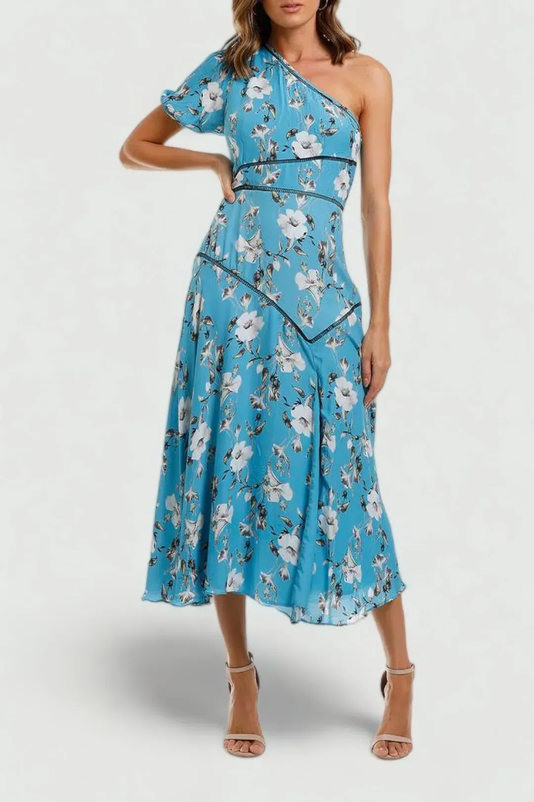 Talulah Cannes Midi Dress in Blue Valentine Floral Size 8 for rent on The Volte - main image