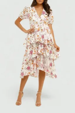 Talulah Jasmine Vines Midi Dress in Jasmine Vines Print Size 14 for rent on The Volte - image 1