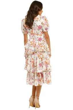Talulah Jasmine Vines Midi Dress in Jasmine Vines Print Size 14 for rent on The Volte - image 3