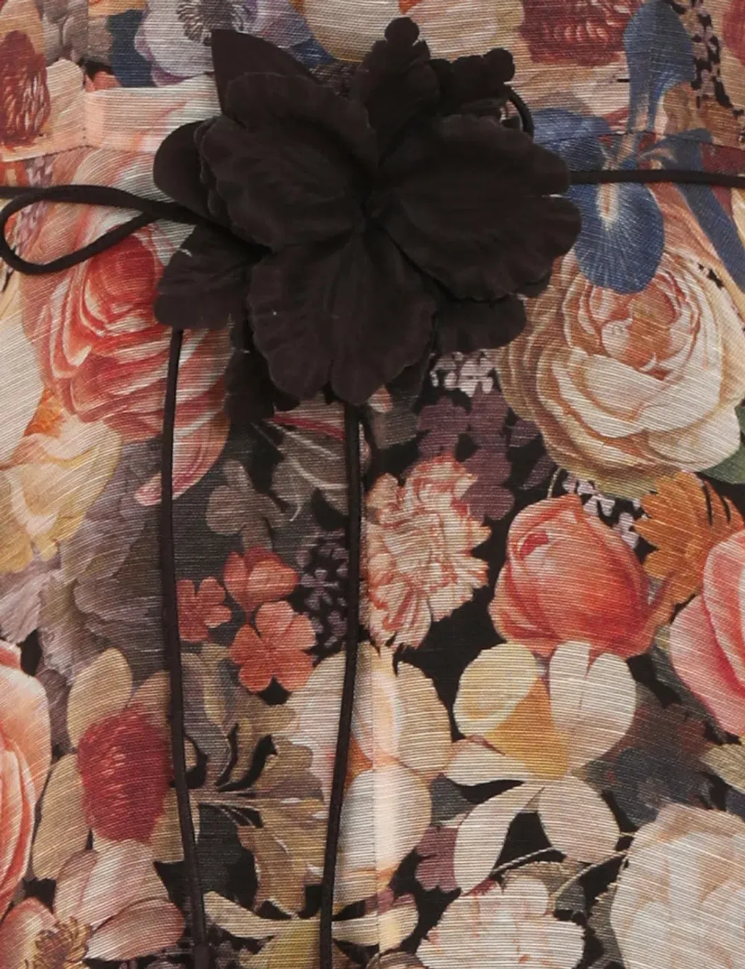 Zimmermann Luminosity Lift Off Flower Midi Dress Morisot Black Floral Print Size 16/4 for rent on The Volte - main image