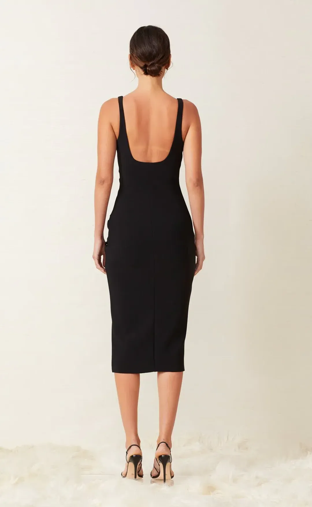 Bec & Bridge Karina Tuck Midi Dress in Black Size XS / AU 6 for rent on The Volte - main image
