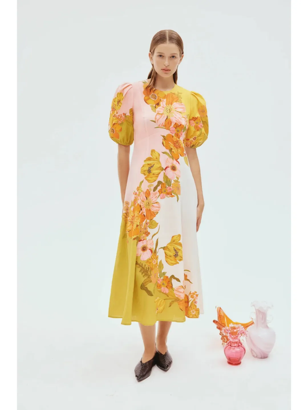 Alemais Silas Midi Dress In Multi Size AU 10 for rent on The Volte - main image