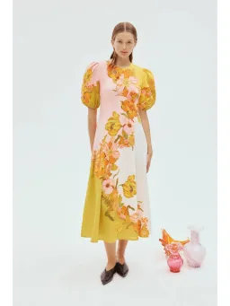 Alemais Silas Midi Dress In Multi Size AU 10 for rent on The Volte - image 1