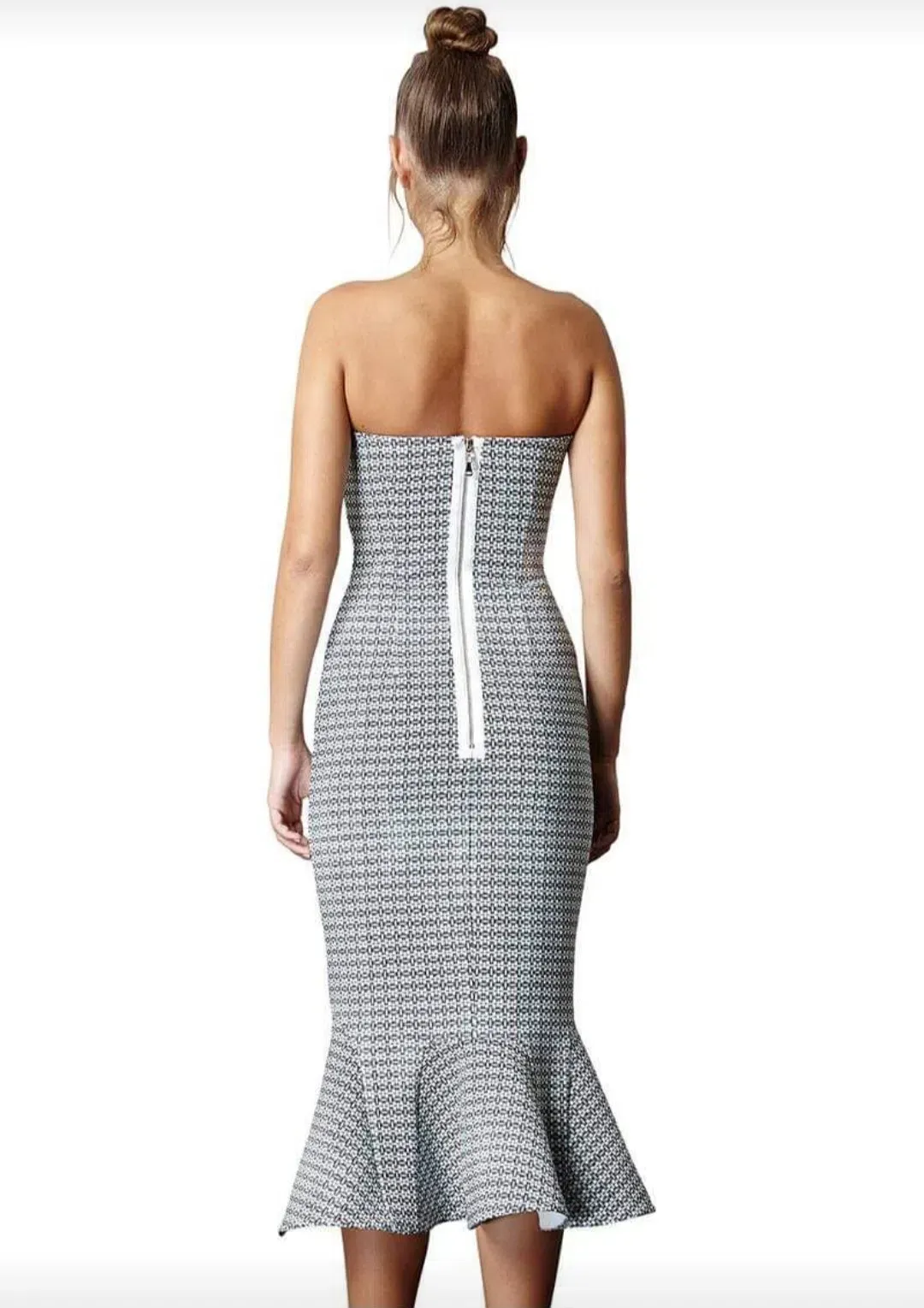 By Johnny Raffia Drop Flair Dress Print Size XS for rent on The Volte - main image