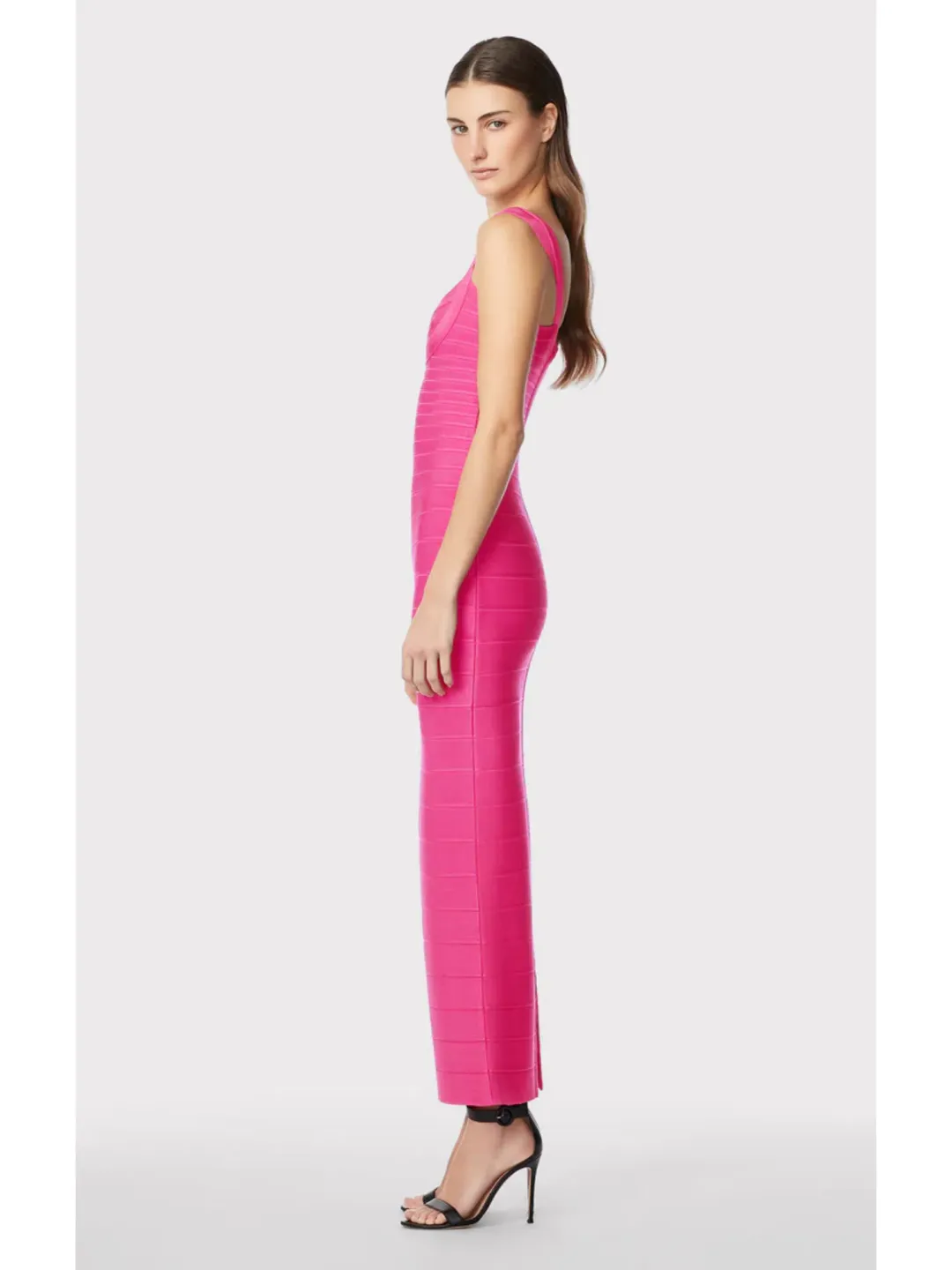 Herve Leger Fluted Bandage Gown in Pink Size Small / AU 8 for rent on The Volte - main image