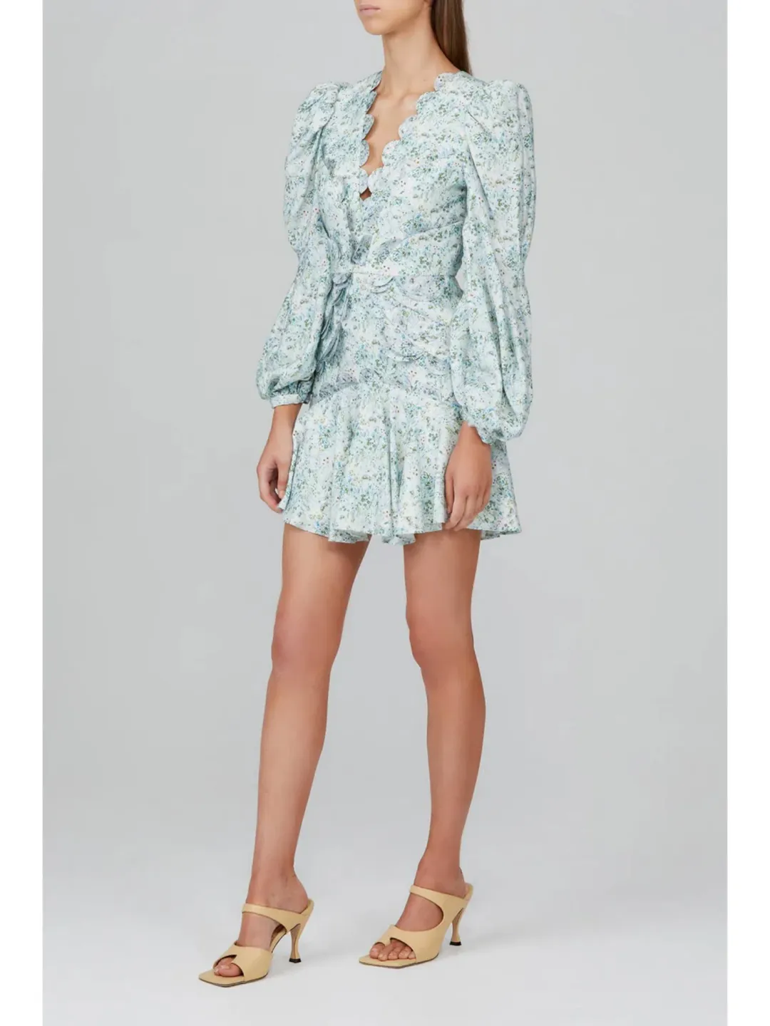 Acler Dixon Mini Dress Blue Fields Size AU 12  for rent on The Volte - main image