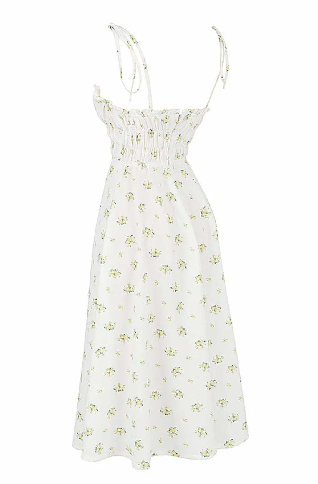 House of CB Christabel Midi Dress Ivory with Yellow & Green Floral Size M / AU 10 for rent on The Volte - main image