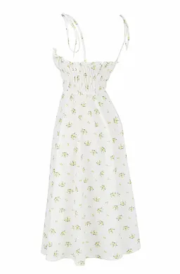 House of CB Christabel Midi Dress Ivory with Yellow & Green Floral Size M / AU 10 for rent on The Volte - image 9