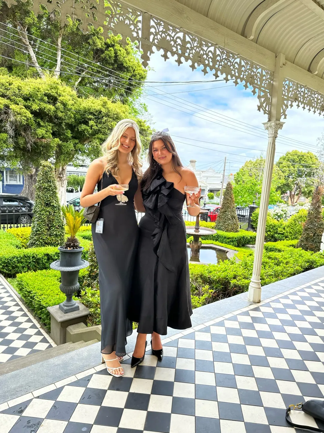 Aje Adelia Ruffle Midi Dress Black Size 10 for rent on The Volte - main image