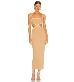 Bec & Bridge Coyote Midi Dress In Camel Size 12 for rent on The Volte - image 1