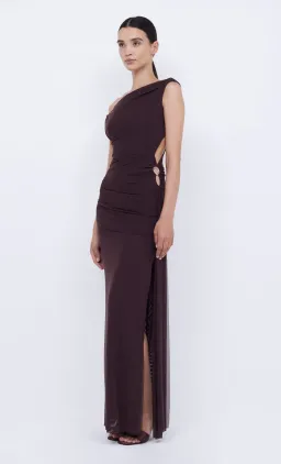 Bec & Bridge Kailani Asym Maxi Dress Chocolate Size 10 for rent on The Volte - image 1