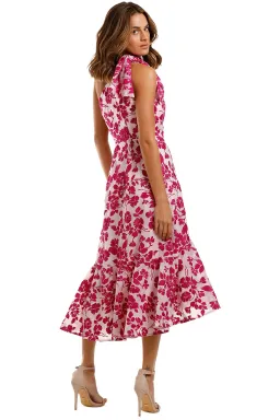 Talulah Les Saison Midi Dress Pink Floral Size 6 for rent on The Volte - image 4