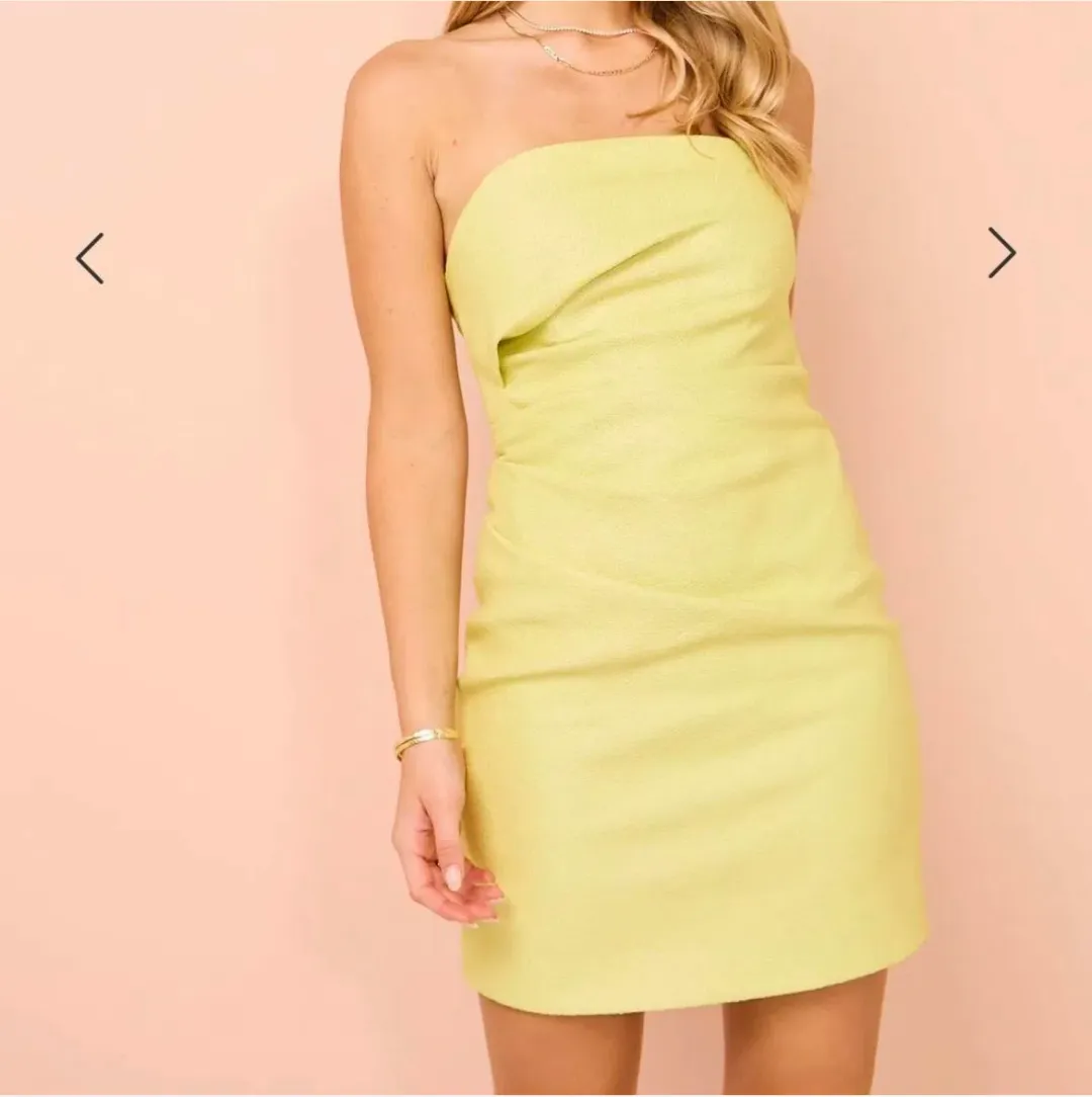 Manning Cartell Love Blossoms Raffia Mini Dress in Limoncello Size 10  for rent on The Volte - main image