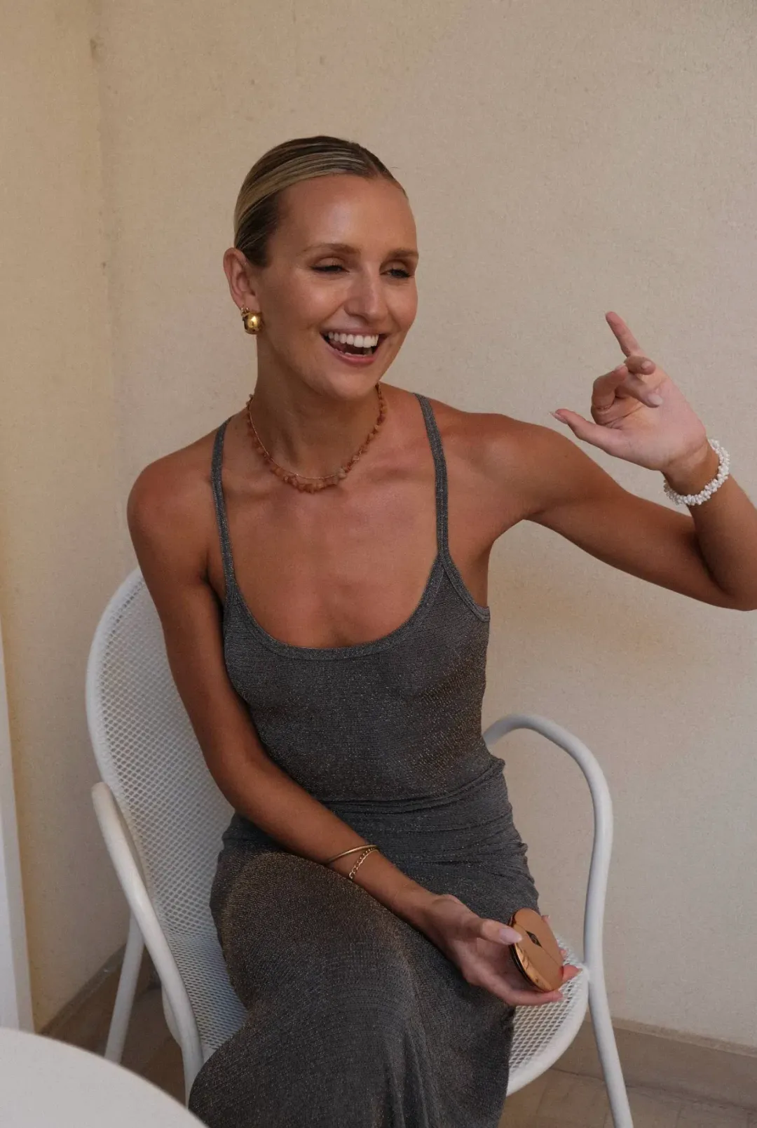 With Harper Lu Racer Slip Dress Shimmer Size M / AU 10 for rent on The Volte - main image