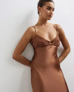 Lover Bronte Maxi Slip Dress Tortoise Size AU 18 for rent on The Volte - image 2