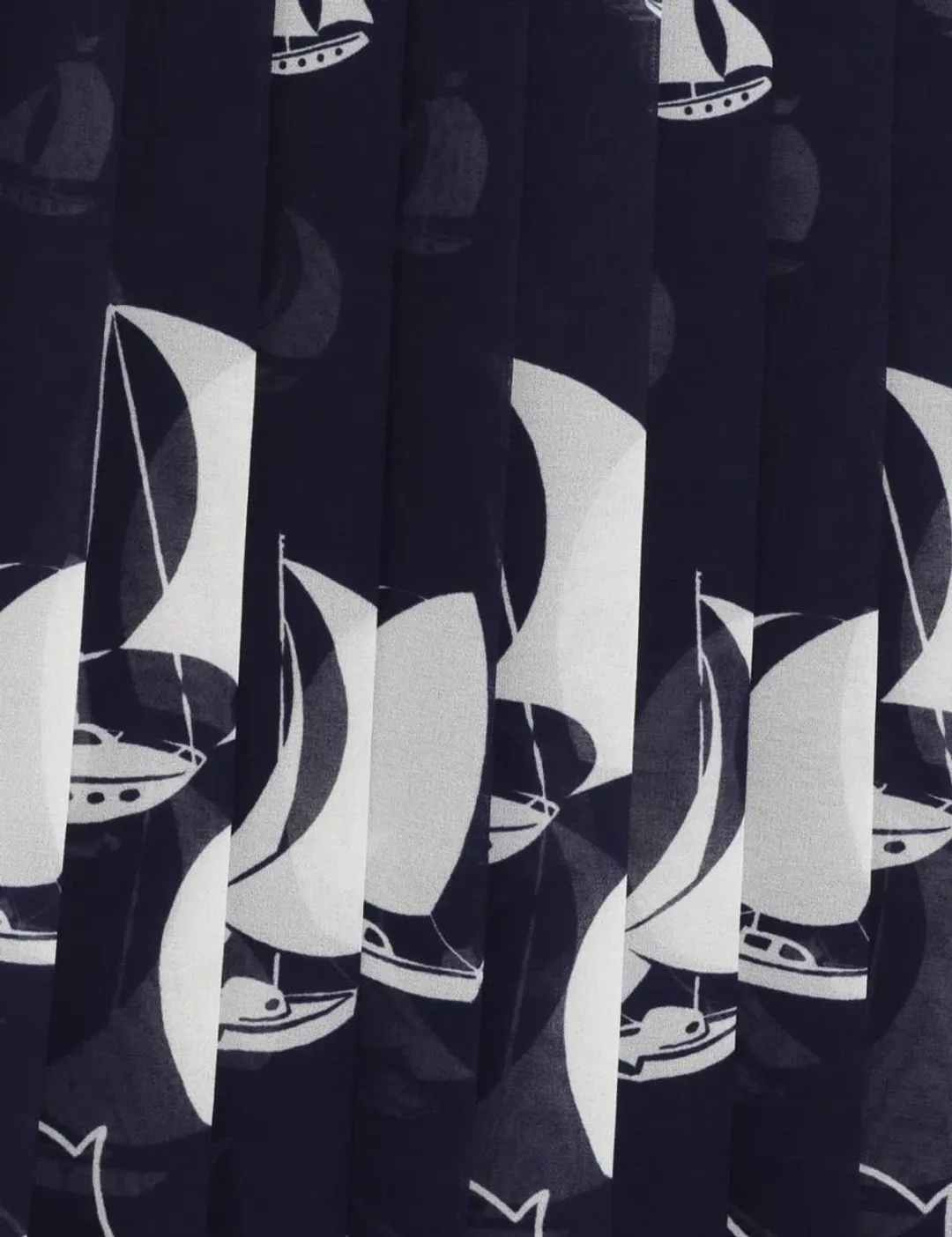  Zimmermann Pleated Tie Neck Midi Dress Moonlight Sailboats Size 0P / AU 6  for rent on The Volte - main image