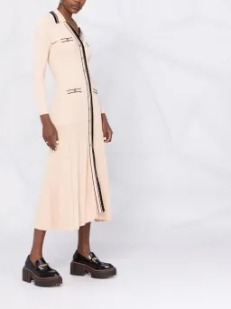 Sandro Alexandrine Ribbed Knit Midi Dress Beige Size 6 AU for rent on The Volte - image 2