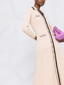 Sandro Alexandrine Ribbed Knit Midi Dress Beige Size 6 AU for rent on The Volte - image 4