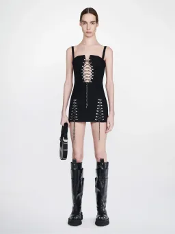 Dion Lee Hiking Laced Mini Dress Black Size 10 for rent on The Volte - image 3