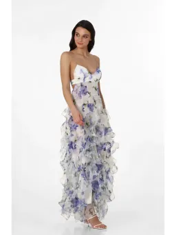 Menti Santorini Iris Gown in Floral Size S / AU 8 for rent on The Volte - image 1