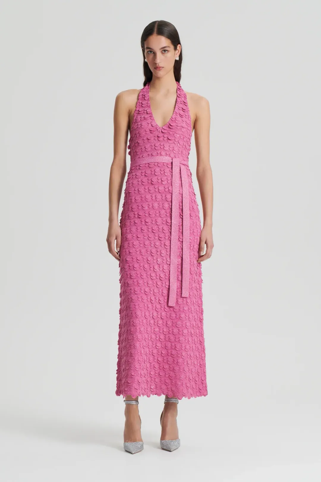 Scanlan Theodore Sparkle Halter Dress Pink Size 8 for rent on The Volte - main image