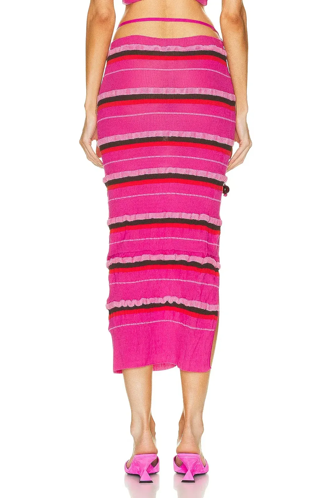 Jacquemus La Jupe Mailed Concha Dark Pink Size 8 for rent on The Volte - main image