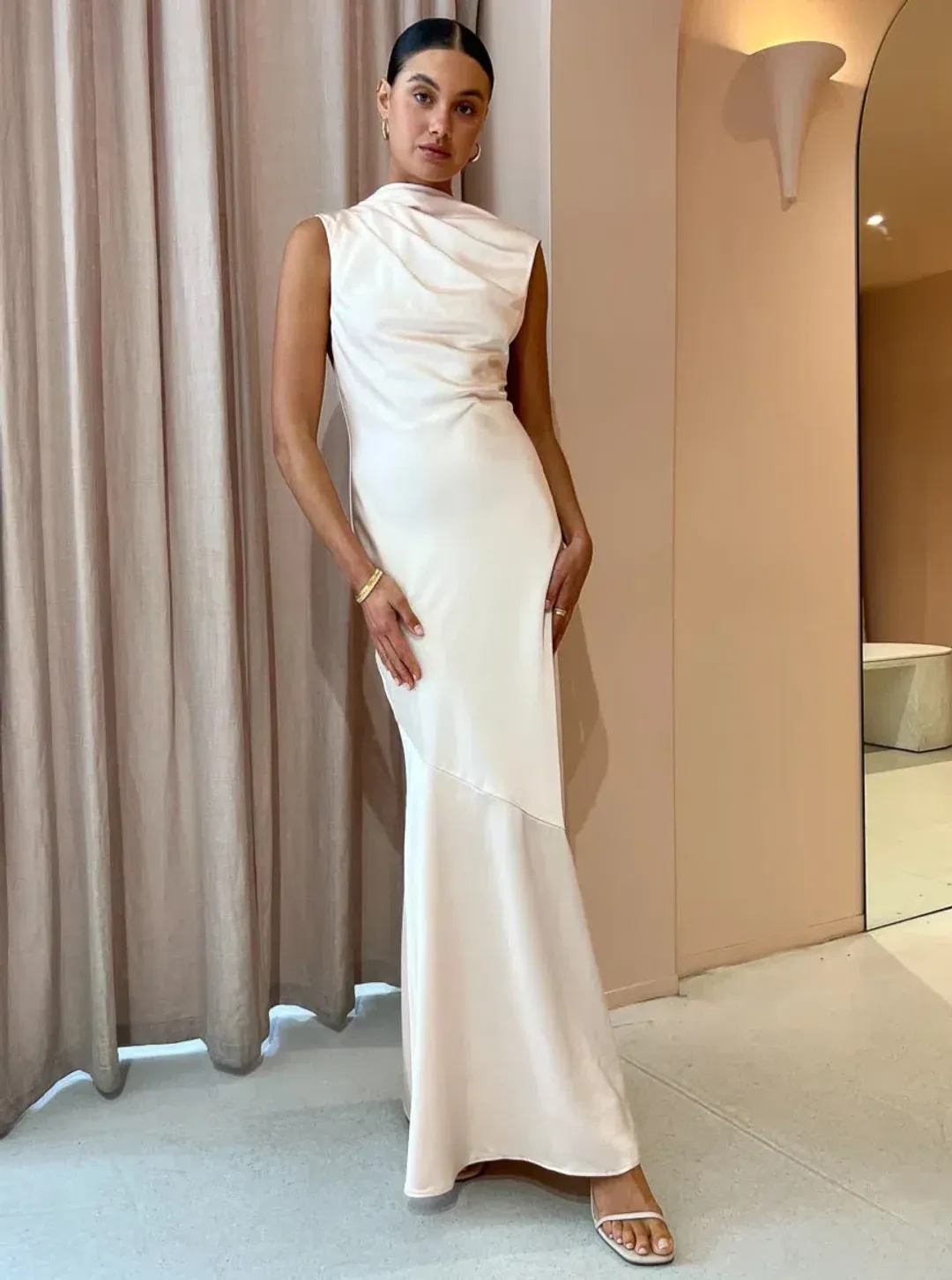 Signficant Other Lana Maxi Dress Blush Size 8 for rent on The Volte - main image